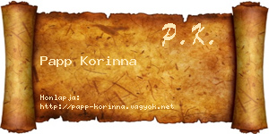 Papp Korinna névjegykártya